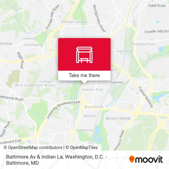 Baltimore Av & Indian La map