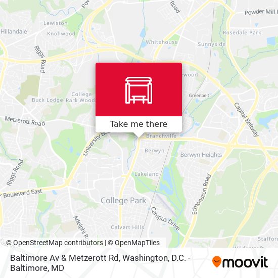 Baltimore Av & Metzerott Rd map