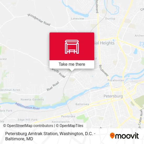 Petersburg Amtrak Station map