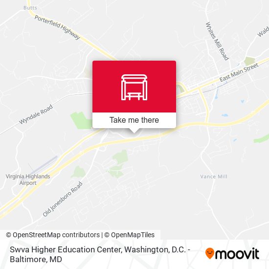 Mapa de Swva Higher Education Center