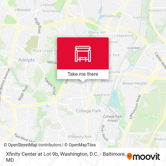 Xfinity Center at Lot 9b map