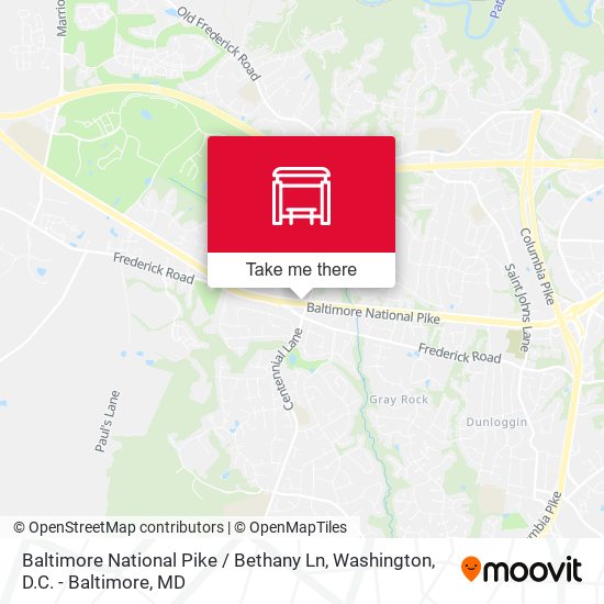 Baltimore National Pike / Bethany Ln map