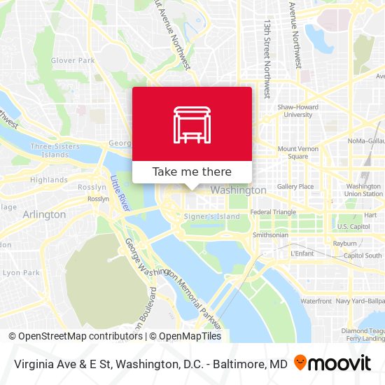 Virginia Ave & E St map