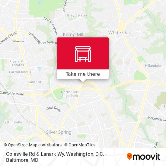Colesville Rd & Lanark Wy map