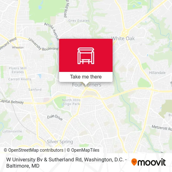 W University Bv & Sutherland Rd map