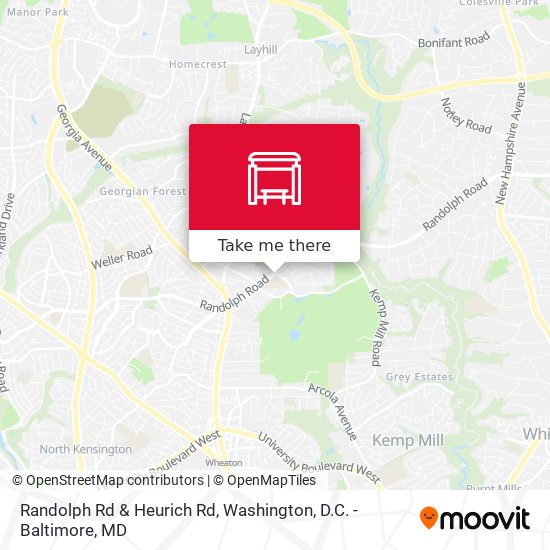 Randolph Rd & Heurich Rd map
