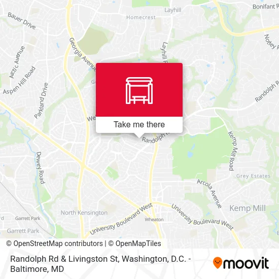 Randolph Rd & Livingston St map