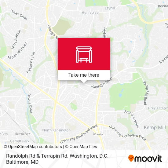 Randolph Rd & Terrapin Rd map