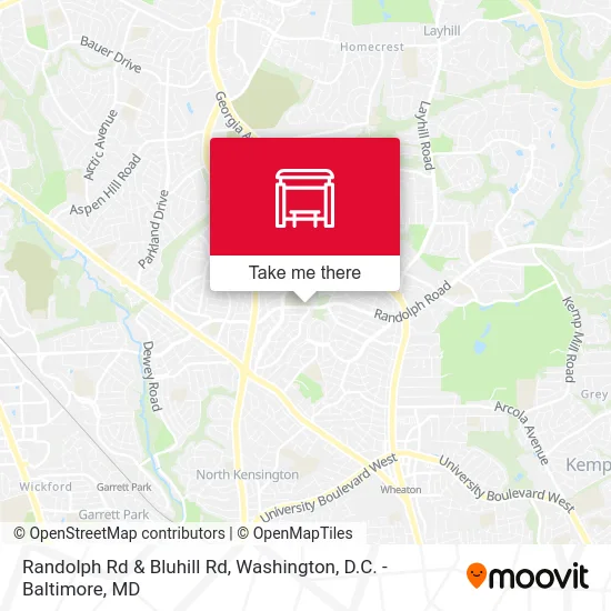 Randolph Rd & Bluhill Rd map