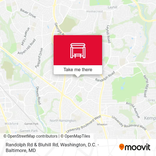 Randolph Rd & Bluhill Rd map
