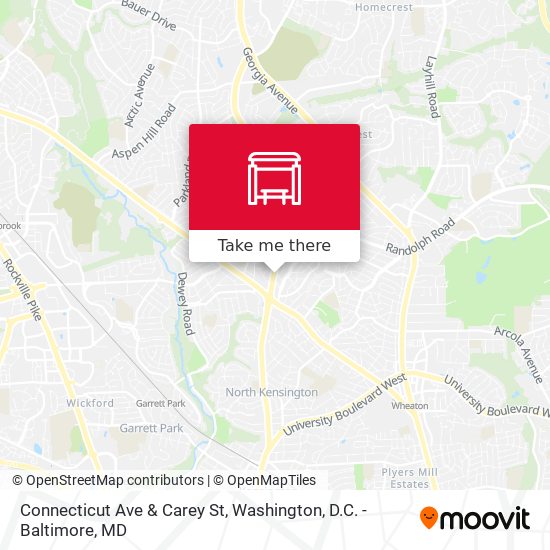 Connecticut Ave & Carey St map