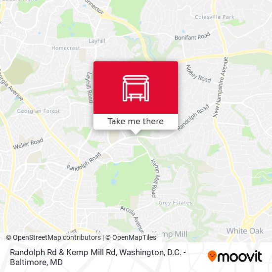 Randolph Rd & Kemp Mill Rd map