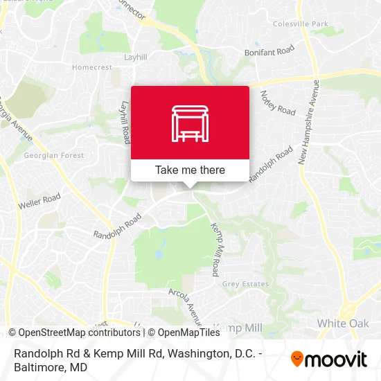 Randolph Rd & Kemp Mill Rd map