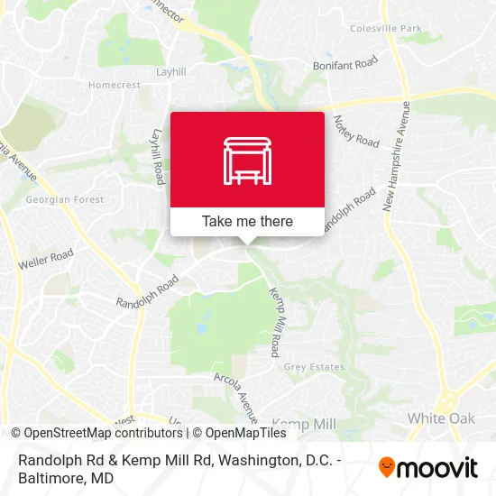 Randolph Rd & Kemp Mill Rd map