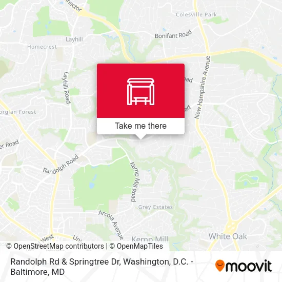 Randolph Rd & Springtree Dr map
