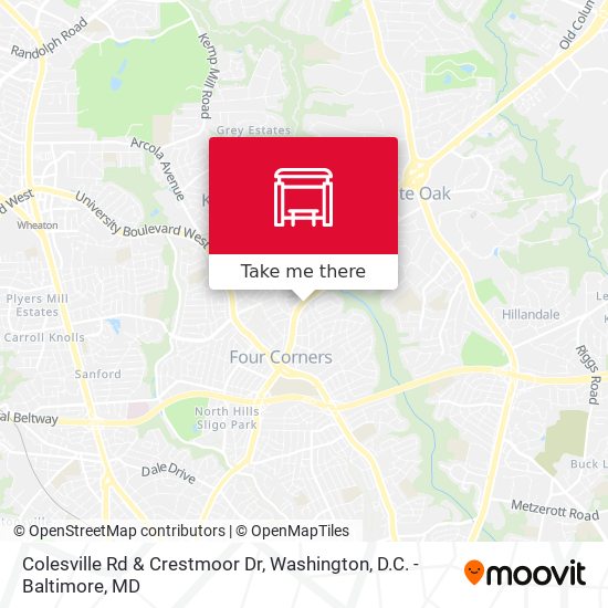 Colesville Rd & Crestmoor Dr map