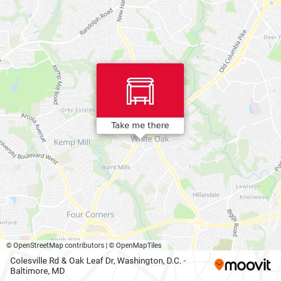 Mapa de Colesville Rd & Oak Leaf Dr