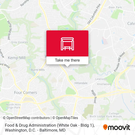 Food &  Drug Administration (White Oak - Bldg 1) map