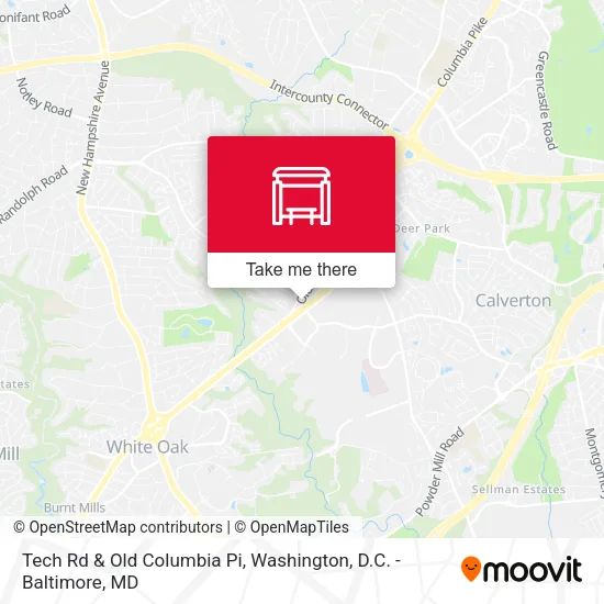 Tech Rd & Old Columbia Pi map