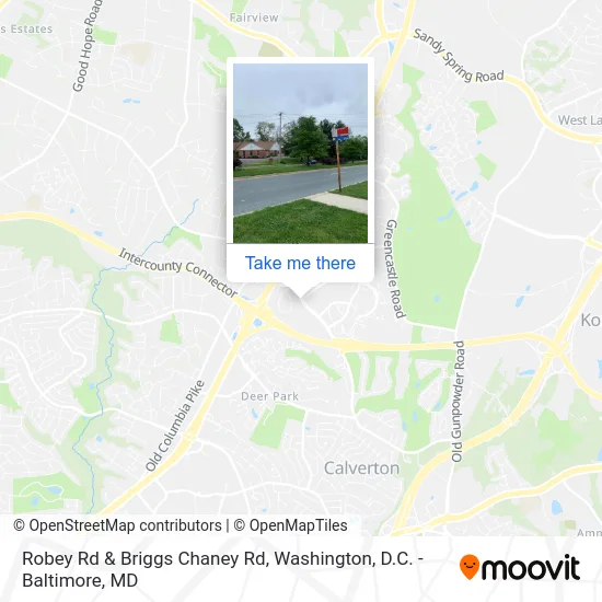Robey Rd & Briggs Chaney Rd map