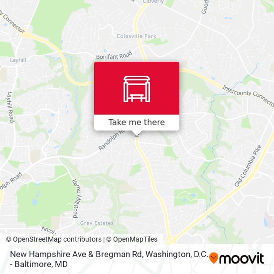 New Hampshire Ave & Bregman Rd map