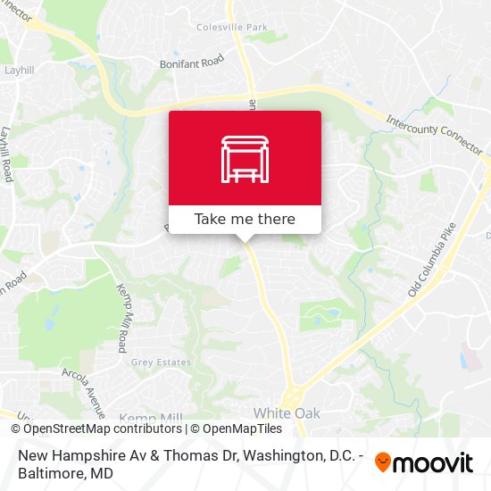 Mapa de New Hampshire Av & Thomas Dr