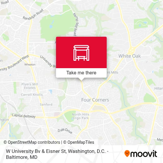 W University Bv & Eisner St map