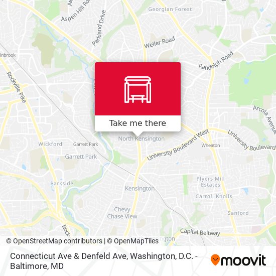 Connecticut Ave & Denfeld Ave map