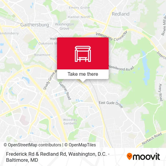 Frederick Rd & Redland Rd map