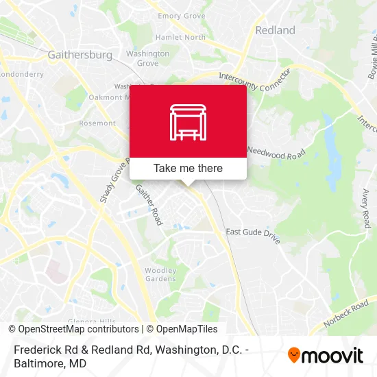 Frederick Rd & Redland  Rd map