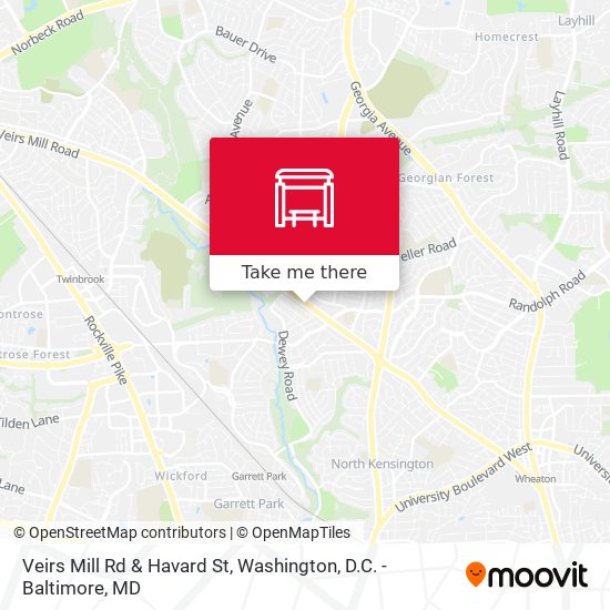 Mapa de Veirs Mill Rd & Havard St