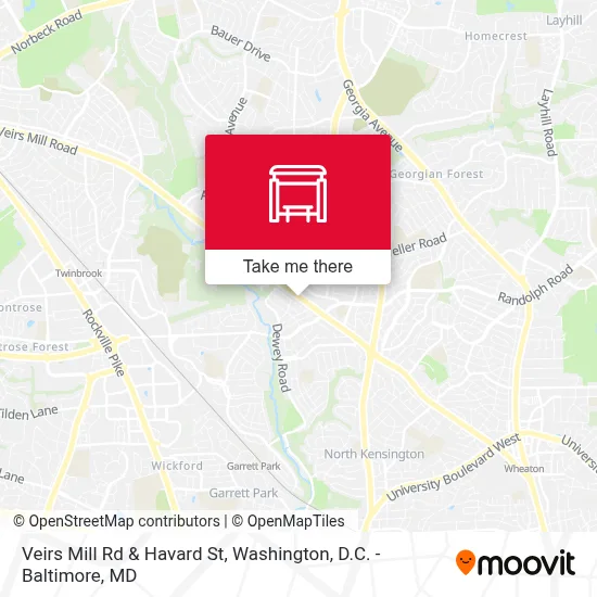 Veirs Mill Rd & Havard St map