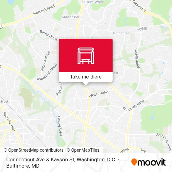 Connecticut Ave & Kayson St map