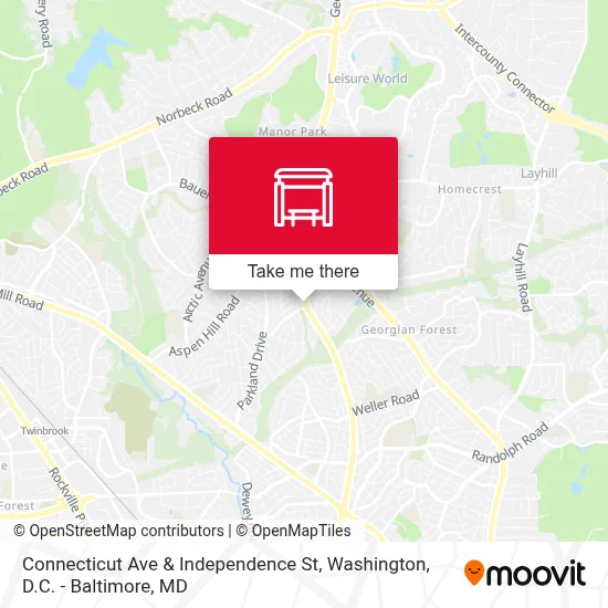 Connecticut Ave & Independence St map