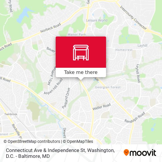 Connecticut Ave & Independence St map