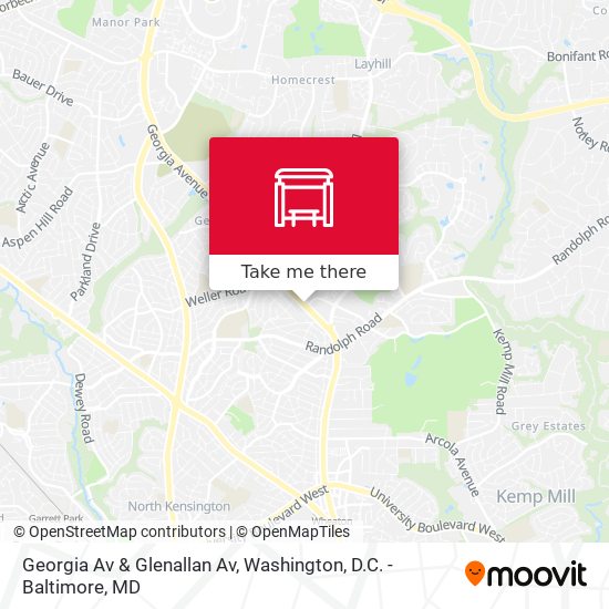 Mapa de Georgia Av & Glenallan Av