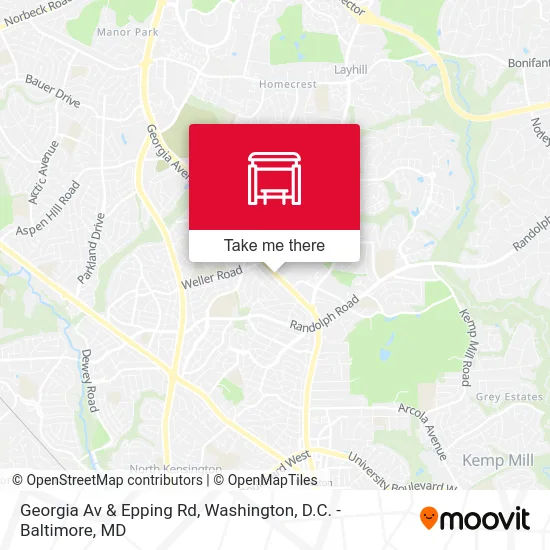 Georgia Av & Epping Rd map