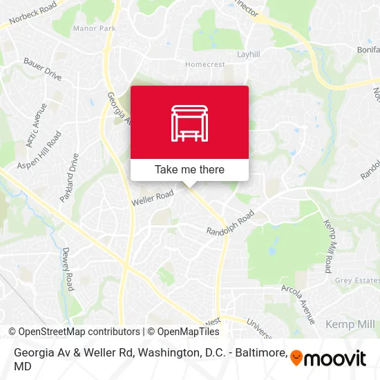 Georgia Av & Weller Rd map