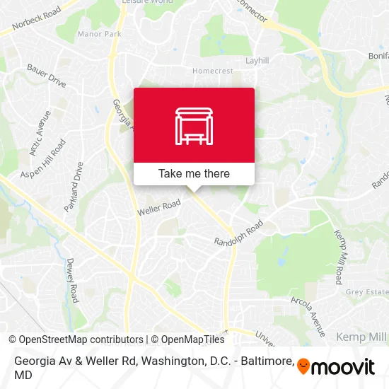 Georgia Av & Weller Rd map