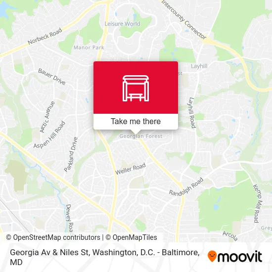 Georgia Av & Niles St map