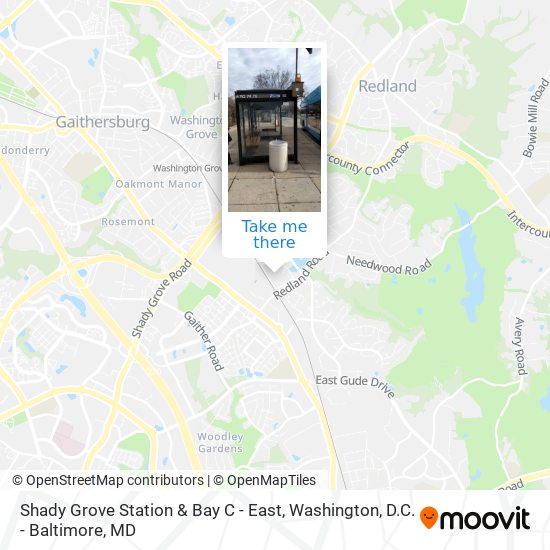 Mapa de Shady Grove Station & Bay C - East