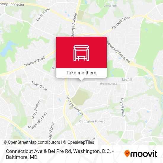 Connecticut Ave & Bel Pre Rd map