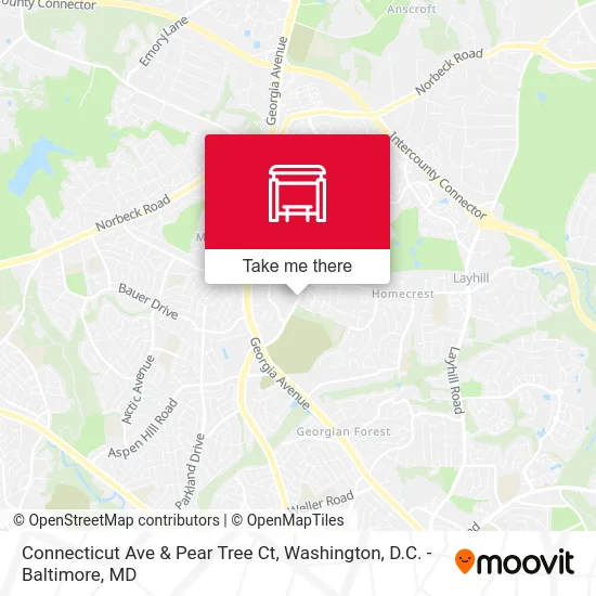 Connecticut Ave & Pear Tree Ct map