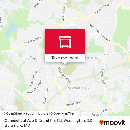 Connecticut Ave & Grand Pre Rd map