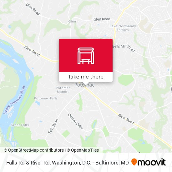 Falls Rd & River Rd map