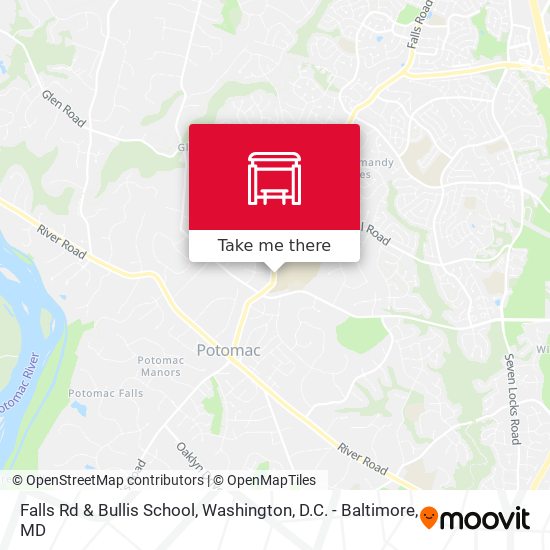 Falls Rd & Bullis School map