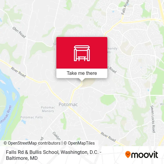 Falls Rd & Bullis School map