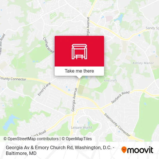 Georgia Av & Emory Church Rd map