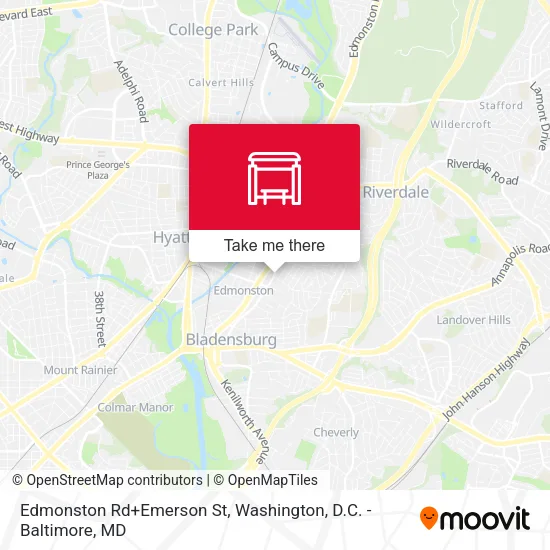 Edmonston Rd+Emerson St map