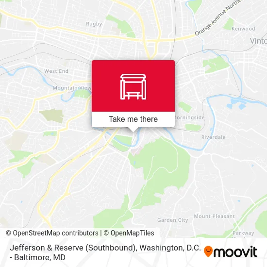 Jefferson & Reserve (Southbound) map